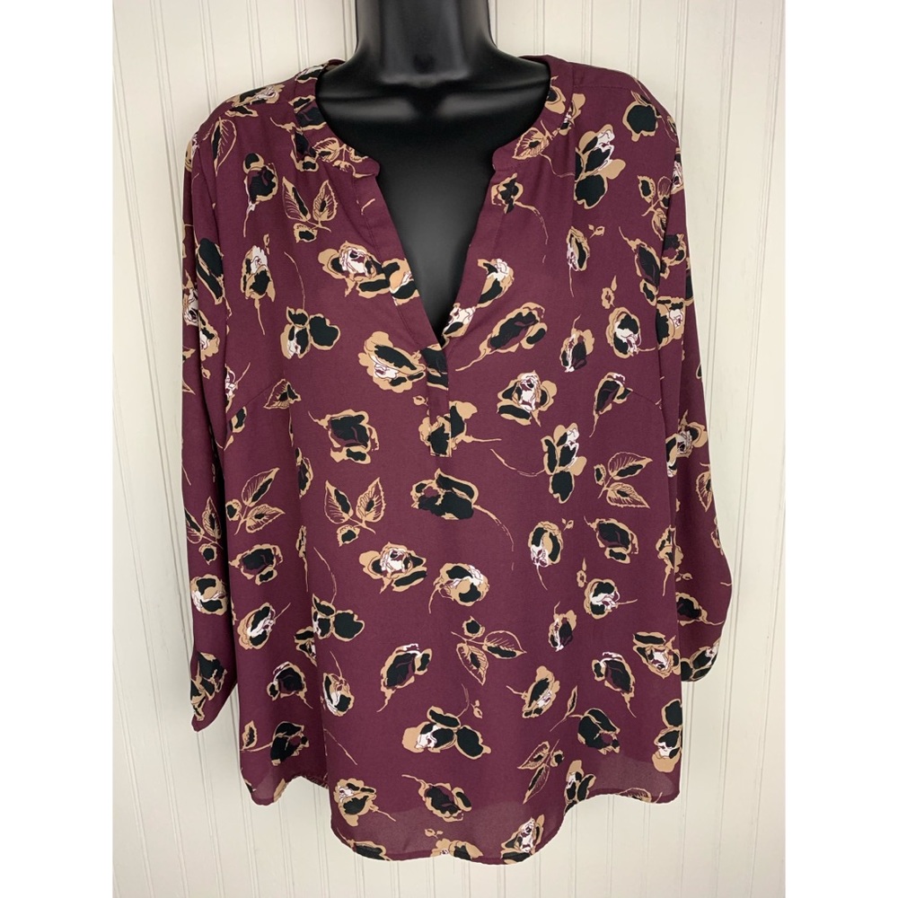 Burgundy floral tunic
